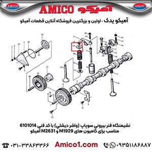 نشیمنگاه فنر بیرونی سوپاپ واشر دیشلی کد 6101014 کامیون M1929 M2631 آمیکو