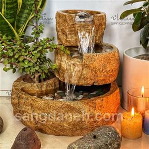 آبنما خانگی سه طبقه کد AB3 همراه با گیاه خرفه ای