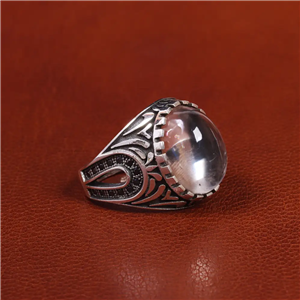 انگشتر دُر نجف مردانه کد 19410