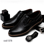 کفش چرم طبیعی تمام مشکی آرم Clarks فلزی مردانه کد 1378 