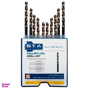 مجموعه 10عددی مته آهن اس تی ای مدل Hss سایز 4.5 میلی متر