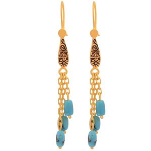 گوشواره طلا 18 عیار زنانه طلای مستجابی مدل فیروزه کد T803 -