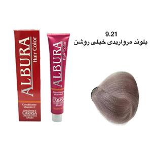 رنگ مو آلبورا مدل carasa شماره 9.21 حجم 100 میلی لیتر رنگ مرواریدی خیلی روشن