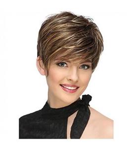 کلاه گیس زنانه لجیمی کوتاه و حالت دار به همراه کلاه طاسی LEJIMEI Short Synthetic Hair Wigs for Women