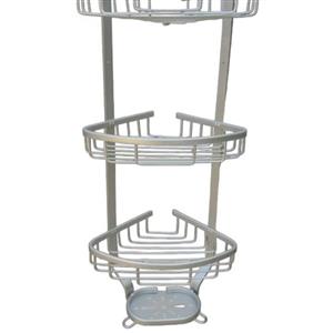 قفسه حمام مدل کنج ۳ طبقه آلومینیومی الماس