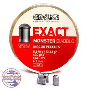 ساچمه سرگنبدی JSB کالیبر 4.5 (13.43 گرین) EXACT MONSTER DIABOLO﻿ 