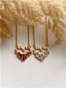 گردنبند قلب پیکسلی ژوپینگ زنانه کد 510