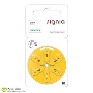 باتری سمعک شماره 10 ( سیگنیا زیمنس signia بسته 6 عددی )