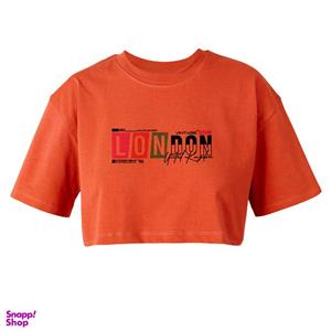 کراپ‌ تی‌شرت آستین کوتاه زنانه مدل CHWJ 00236