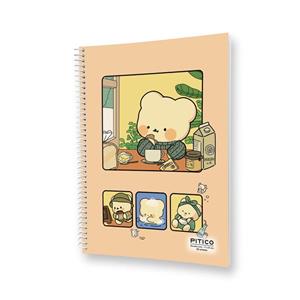 دفتر زبان 60 برگ پیتیکو مدل مجلد طرح گربه کوچولو کد 387