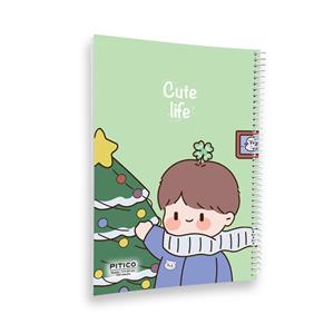 دفتر مشق 100 برگ پیتیکو مدل مجلد طرح پسر خوشحال کد 369