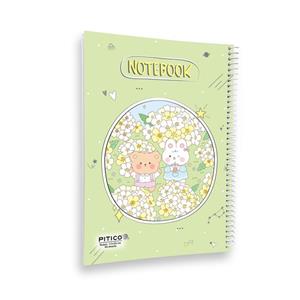 دفتر مشق 60 برگ پیتیکو مدل مجلد طرح خرگوش و سگ کد 362