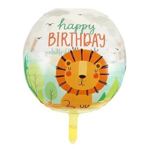 بادکنک فویلی مدل کروی 4 بعدی طرح حیوان های جنگل کد DB20