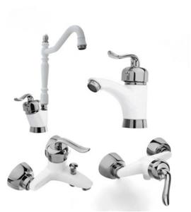 ست 4 تکه شیرآلات آیدا مدل قاجاری رنگ سفید کروم