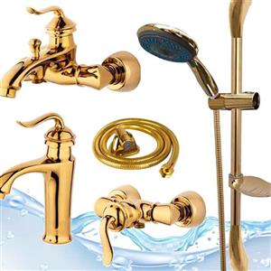 ست5عددی آیدا بامبو طلایی با علم دوش یونیکا طلایی