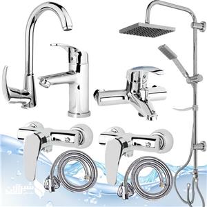 ست شیرآلات آیدا مدل تنسو مجموعه 8 عددی کروم