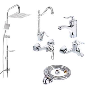 ست شیرآلات آیدا مدل بیزانس نایس مجموعه 6 عددی کروم