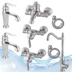 ست 8 عددی شیرآلات آیدا مدل بامبو کروم مات