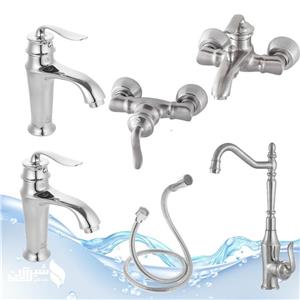 ست شیرآلات آیدا  مدل بامبو کروم مات مجموعه 6 عددی