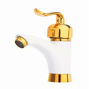 شیر روشویی شیرالات آیدا مدل قاصدک سفید طلا