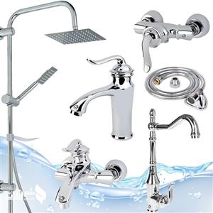 ست شیرآلات آیدا مدل بامبو مجموعه 6 عددی کروم