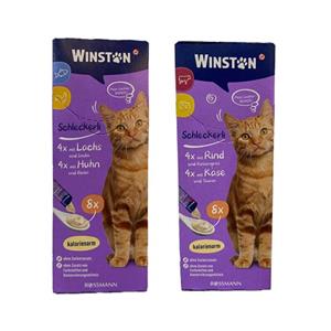 تشویقی گربه وینستون مدل بستنی مرغ و ماهی گوشت و پنیر وزن 120 گرم مجموعه دو عددی