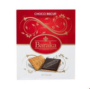 بیسکوئیت با روکش شکلاتی باراکا بسته 40 عددی Baraka Choco Biscuit Pack of 40