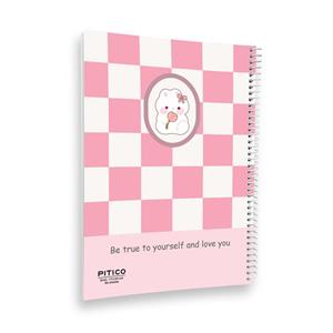 دفتر شطرنجی 60 برگ پیتیکو مدل خرگوش و گل کد 390