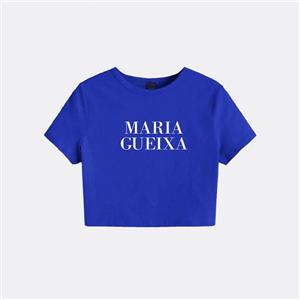 کراپ‌ تی‌شرت آستین کوتاه زنانه مدل C2  رنگ آبی نفتی