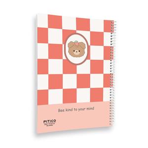 دفتر شطرنجی 60 برگ پیتیکو مدل هاپو و توت فرنگی کد 390