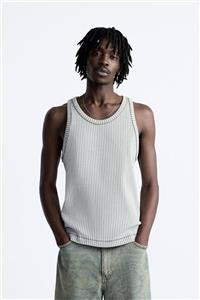 تاپ مردانه زارا RIBBED TANK TOP کد 6320