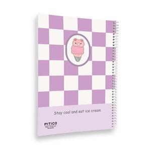 دفتر شطرنجی 60 برگ پیتیکو مدل بستنی خرسی کد 390