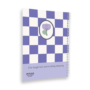 دفتر شطرنجی 60 برگ پیتیکو مدل گل خندان کد 390