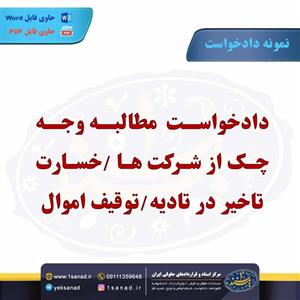 نمونه دادخواست مطالبه وجه چک از شرکت ها