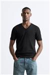 تی شرت یقه V بیسیک مردانه زارا BASIC V NECK T-SHIRT کد 853