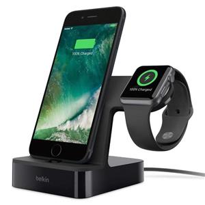 شارژر PowerHouse™ Charge Dock for Apple Watch + iPhone بلکین مدل F8J200vf شارژر استند اپل واچ و آیفون بلکین مدل F8J200vfBLK