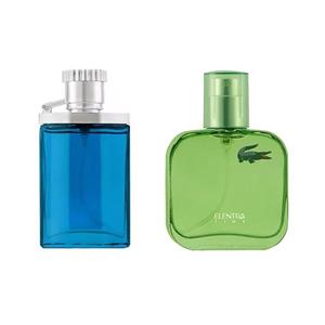 پک دو عددی عطر جیبی مردانه مدل Lacoste Essentional و Desire Blue حجم 35 میلی لیتر النترا تاینی 