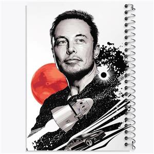 دفتر ژورنال نویسی 50 برگ خندالو مدل نقطه ای طرح ایلان ماسک Elon Musk کد 10917