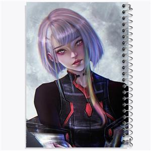 دفتر ژورنال نویسی 50 برگ خندالو مدل نقطه ای طرح لوسی انیمه سایبر پانک Cyberpunk کد 22443