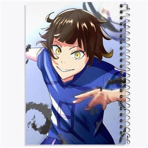 دفتر ژورنال نویسی 50 برگ خندالو مدل نقطه ای طرح مگورو انیمه بلو لاک Blue Lock کد 24422