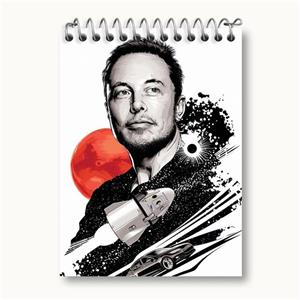 دفتر یادداشت 50 برگ خندالو مدل ایلان ماسک Elon Musk کد 10917