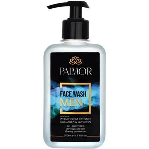 ژل شستشو صورت آقایان پالمور مدل کلاژن و جوانه گندم حجم 250 میلی لیتر