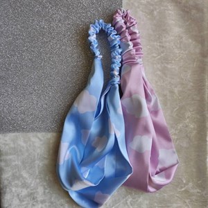 هدبند زنانه مدل گره ای ساتن ابریشم طرح ابر