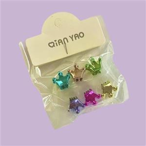 کلیپس مو دخترانه مدل تاج کد C-21 بسته 6 عددی