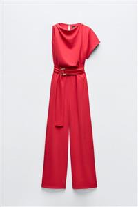 سرهمی کرپ زنانه زارا ASYMMETRIC CREPE JUMPSUIT کد 369 