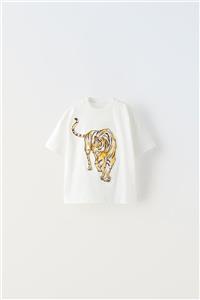 تی شرت پسرانه T-SHIRT WITH RAISED TIGER DESIGN کد 1141