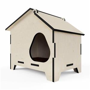 جای خواب سگ و گربه مدل لانه چوبی کد B63