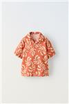 PRINTED COTTON AND LINEN BLEND SHIRT