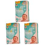 پوشک پمپرز مدل baby dry سایز 3 بسته 46 عددی مجموعه 3 عددی