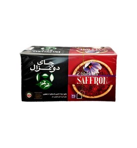چای سیاه کیسه‌ای با زعفران انولوپ‌دار دوغزال 25 عددی 